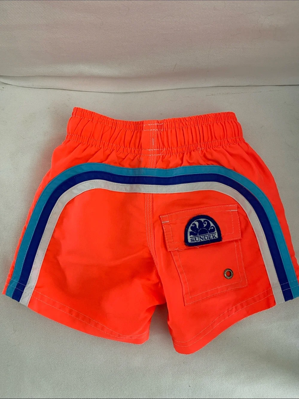 Sundek Bright Orange Kids' Elastic Waist swim trunks
